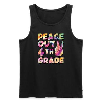 Peace Out 1. Klasse Letzter Schultag - Männer Premium Bio Tank Top - Schwarz - Vorne - AI Model Male 178 light (178cm)