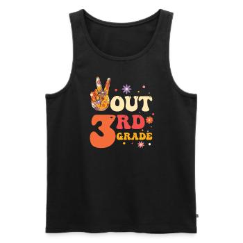 Peace Out 1. Klasse Letzter Schultag - Männer Premium Bio Tank Top - Schwarz - Vorne - AI Model Male 178 light (178cm)