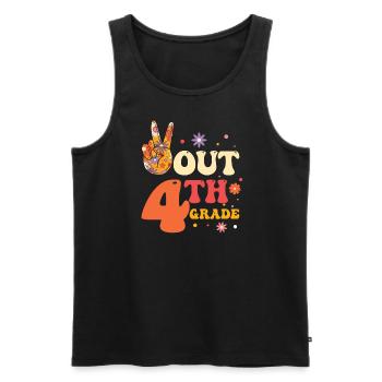 Peace Out 1. Klasse Letzter Schultag - Männer Premium Bio Tank Top - Schwarz - Vorne - AI Model Male 178 light (178cm)
