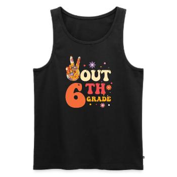 Peace Out 1. Klasse Letzter Schultag - Männer Premium Bio Tank Top - Schwarz - Vorne - AI Model Male 178 light (178cm)