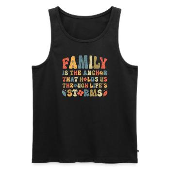 Family Retro Saying Love Inspiration - Men's Premium Organic Tank Top - black - Front - AI Model Male 178 light (178cm)