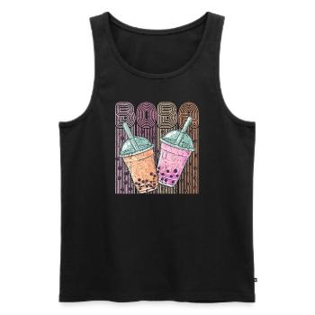 Boba Tea Design Bubbles Bubble Tea Retro Boba - Männer Premium Bio Tank Top - Schwarz - Vorne - AI Model Male 178 light (178cm)