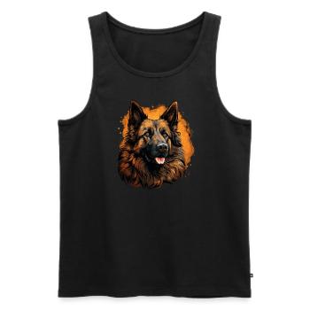 Belgian Shepherd Dog Dog Breed Face - Men's Premium Organic Tank Top - black - Front - AI Model Male 178 light (178cm)