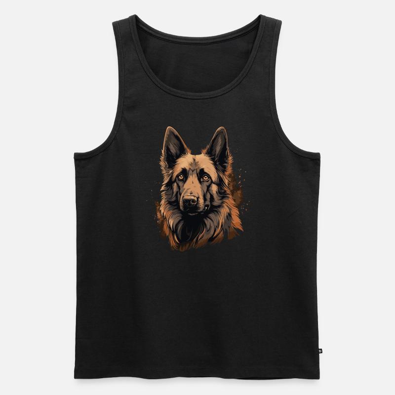 Belgischer Schäferhund Hunderasse Gesicht - Männer Premium Bio Tank Top - Schwarz