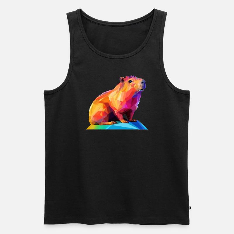 Conception de polygones bas Capybara - Débardeur bio Premium Homme - noir