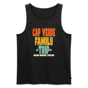 Vacances en famille Cap Vert - Débardeur bio Premium Homme - noir - Devant - AI Model Male 178 light (178cm)