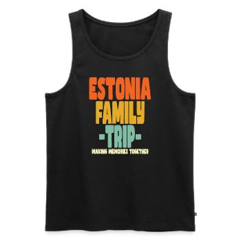 Estonia Family Trip Urlaub - Männer Premium Bio Tank Top - Schwarz - Vorne - AI Model Male 178 light (178cm)