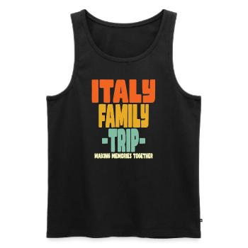 Italie Vacances en famille - Débardeur bio Premium Homme - noir - Devant - Michal (187cm)