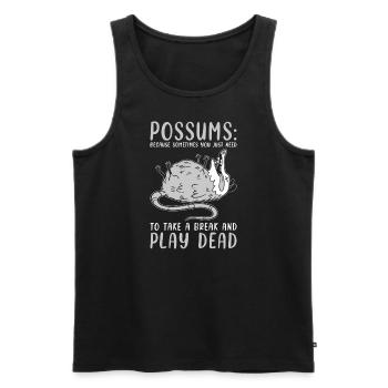 Opossum Saying - Men's Premium Organic Tank Top - black - Front - Michal (187cm)