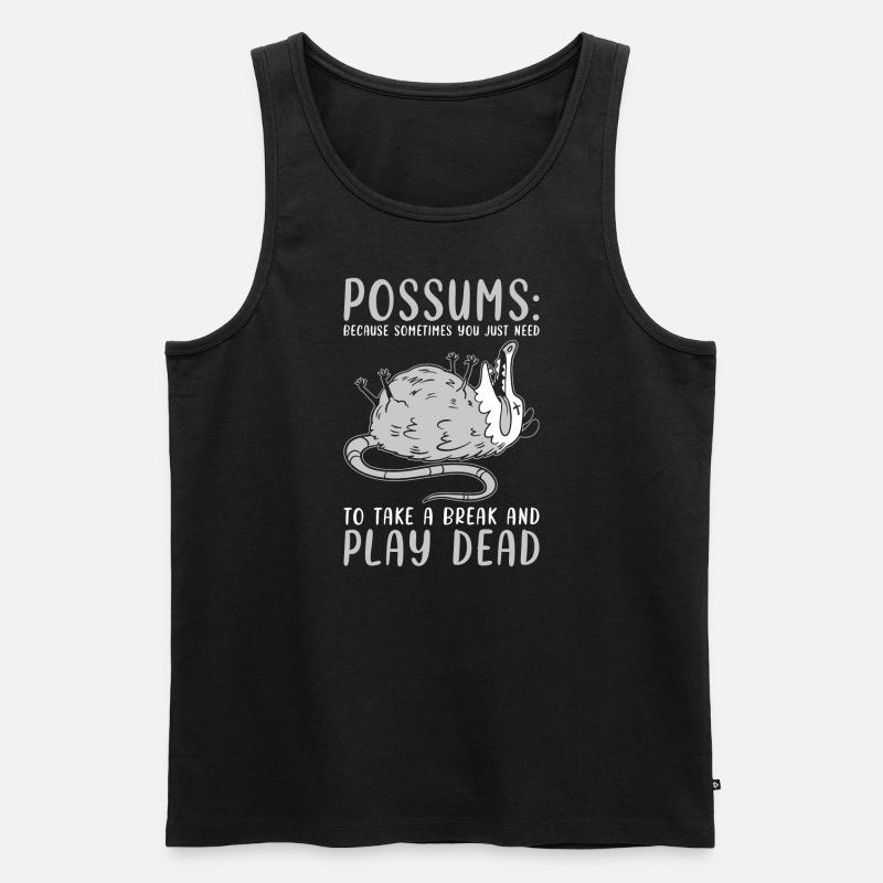 Opossum Spruch - Männer Premium Bio Tank Top - Schwarz
