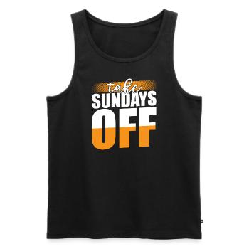 Erfolg Inspiration Spruch Sonntage Frei - Männer Premium Bio Tank Top - Schwarz - Vorne - AI Model Male 178 light (178cm)