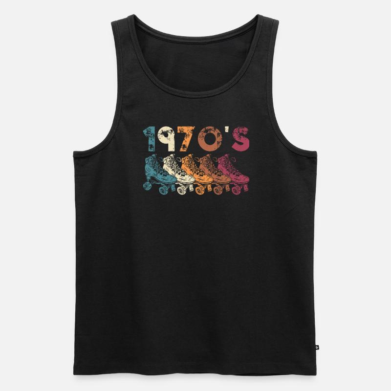 70s Rollerskate Rollerskating - Männer Premium Bio Tank Top - Schwarz