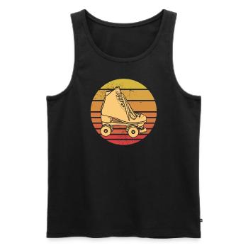 Rollschuhe Retro 70er 80er Rollerskating - Männer Premium Bio Tank Top - Schwarz - Vorne - AI Model Male 178 light (178cm)