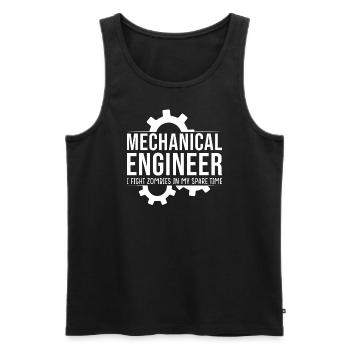 Mechanical Engineer I'm fighting zombies - Men's Premium Organic Tank Top - black - Front - Michal (187cm)