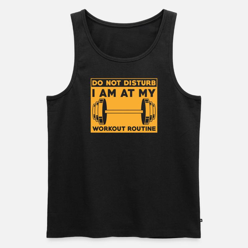 Workout-routine Gewichtheber-trainingsdesign - Männer Premium Bio Tank Top - Schwarz
