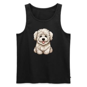 Maremmano Abruzzese Dog Kawaii Maremma - Men's Premium Organic Tank Top - black - Front - AI Model Male 178 light (178cm)