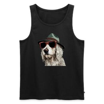 Maremmano Abruzzese German Shepherd - Men's Premium Organic Tank Top - black - Front - AI Model Male 178 light (178cm)