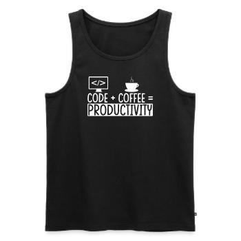 Coder Café Cadeau - Débardeur bio Premium Homme - noir - Devant - AI Model Male 178 light (178cm)
