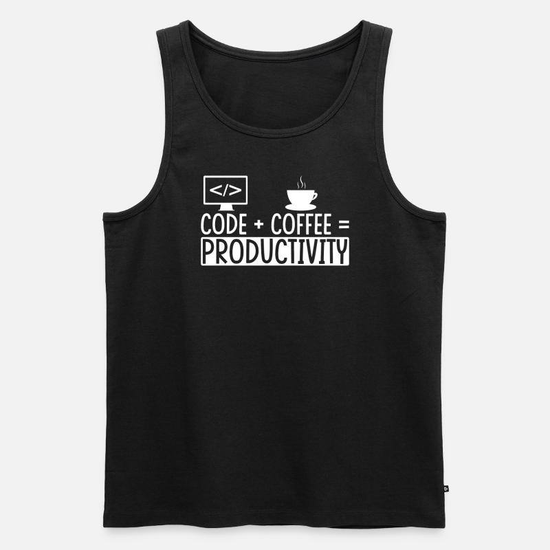 Coder Café Cadeau - Débardeur bio Premium Homme - noir