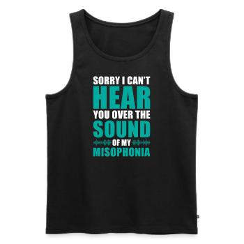 Gift to raise awareness of misophonia - Men's Premium Organic Tank Top - black - Front - AI Model Male 178 light (178cm)