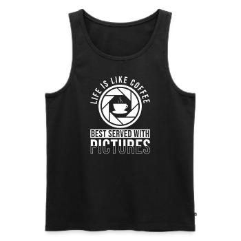 Photographers Gift - Men's Premium Organic Tank Top - black - Front - AI Model Male 178 light (178cm)