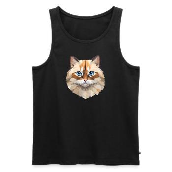 Birman Cat Polygon Design - Men's Premium Organic Tank Top - black - Front - AI Model Male 178 light (178cm)
