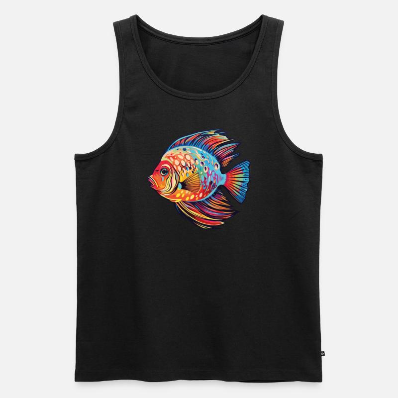 Diskusfischaquarium - Männer Premium Bio Tank Top - Schwarz