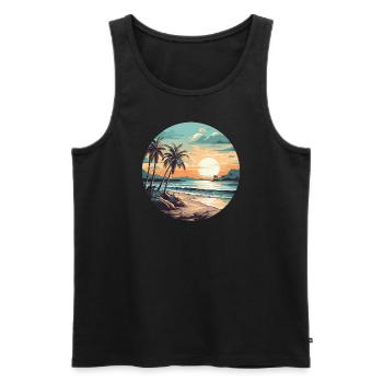 Island Beach Holiday Sun - Débardeur bio Premium Homme - noir - Devant - AI Model Male 178 light (178cm)