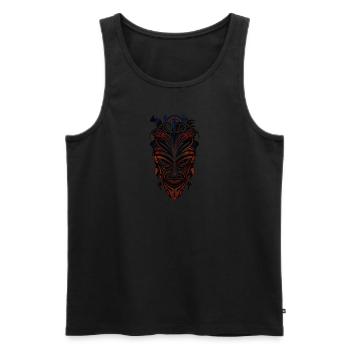 Stammesmaske - Männer Premium Bio Tank Top - Schwarz - Vorne - AI Model Male 178 light (178cm)