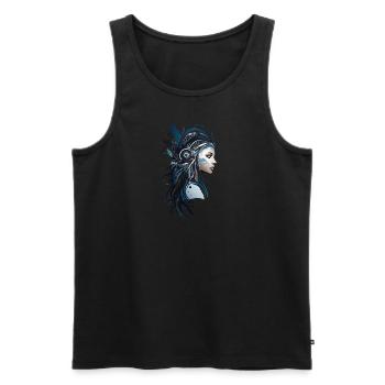 Tribal Head Woman - Men's Premium Organic Tank Top - black - Front - Michal (187cm)