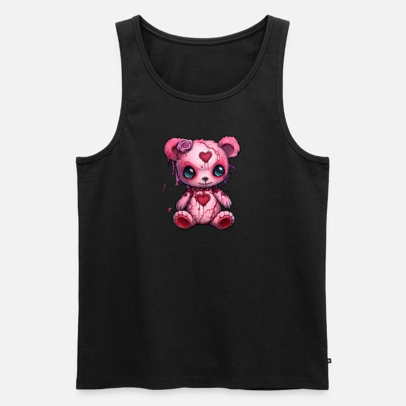 Bär Voodoo Goth Ästhetik - Männer Premium Bio Tank Top - Schwarz