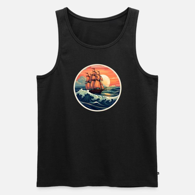 Segelschiff Seemann - Männer Premium Bio Tank Top - Schwarz