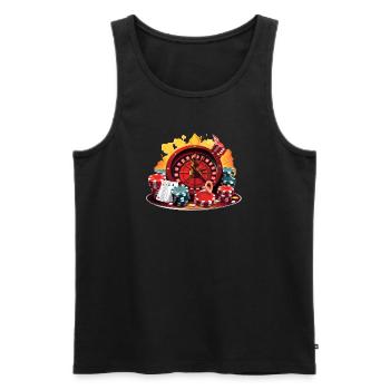 Kasino - Männer Premium Bio Tank Top - Schwarz - Vorne - AI Model Male 178 light (178cm)