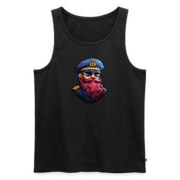 Matrose mit Bart - Männer Premium Bio Tank Top - Schwarz - Vorne - AI Model Male 178 light (178cm)