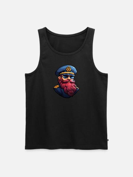 Matrose mit Bart - Männer Premium Bio Tank Top - Schwarz