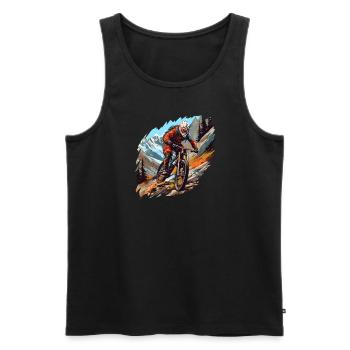 Mountain bike - Men's Premium Organic Tank Top - black - Front - Michal (187cm)