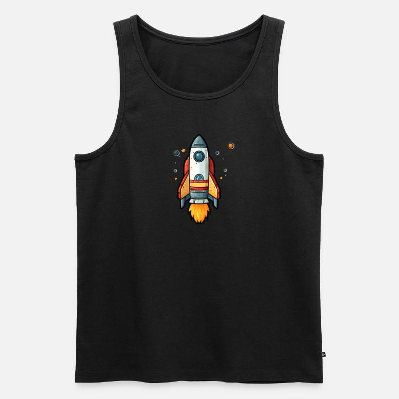 Rakete - Männer Premium Bio Tank Top - Schwarz