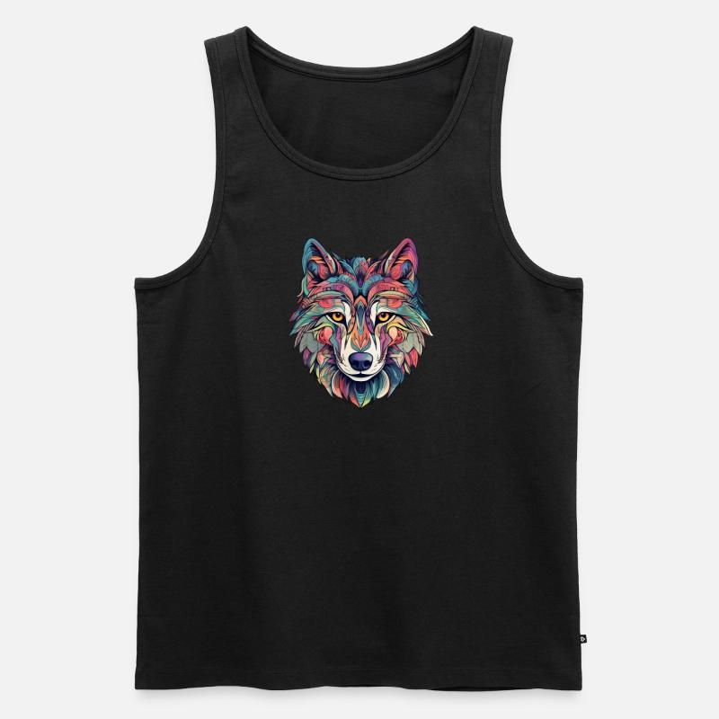 Wolf Ästhetik - Männer Premium Bio Tank Top - Schwarz