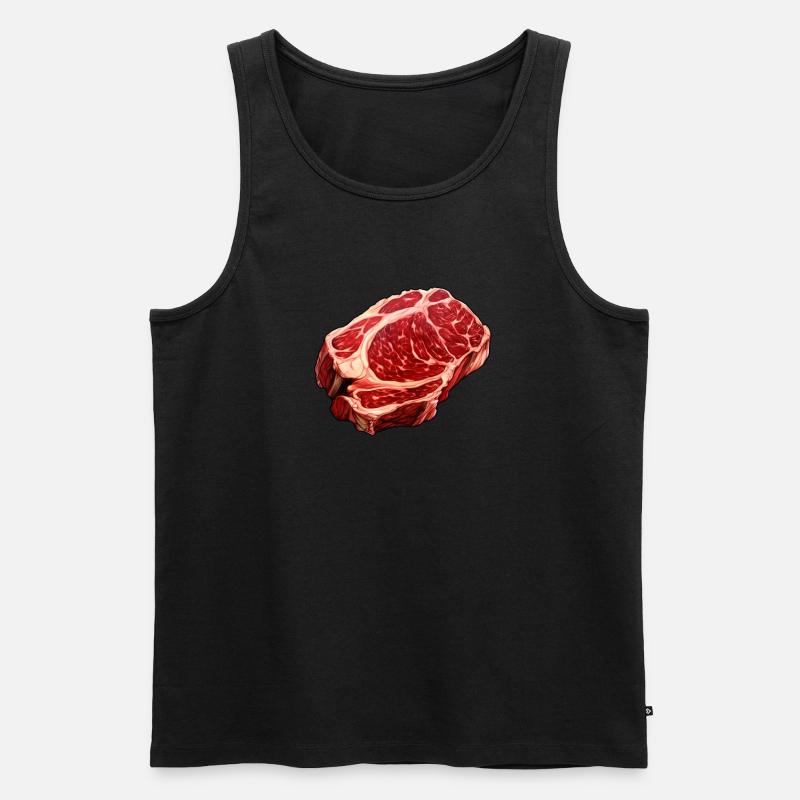 Steak Frisches Fleisch - Männer Premium Bio Tank Top - Schwarz