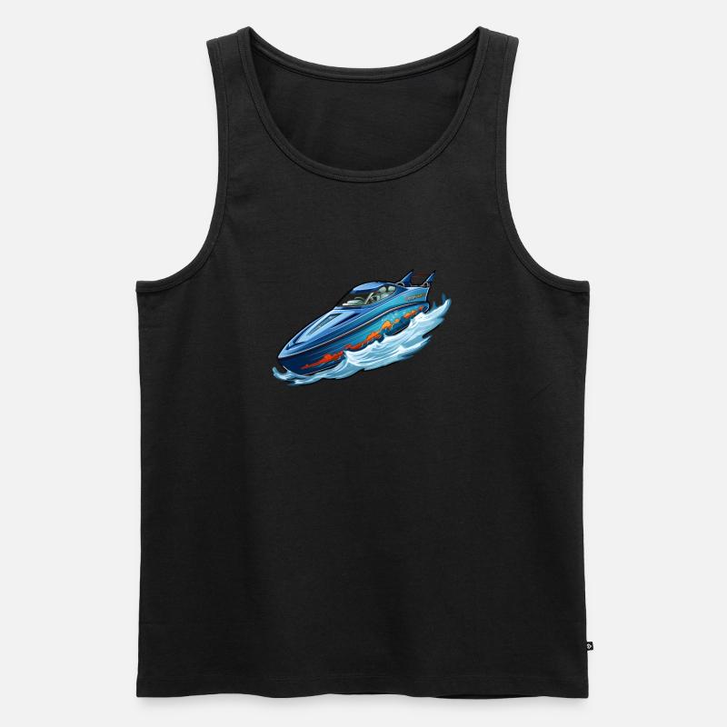 Rennboot Schnellboot - Männer Premium Bio Tank Top - Schwarz