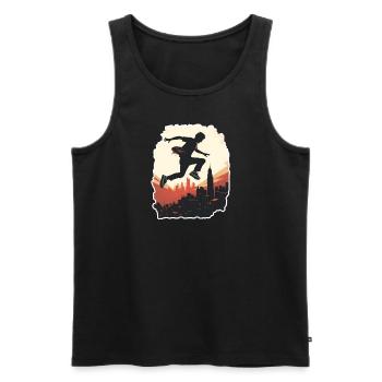 Parkour Freerunning - Männer Premium Bio Tank Top - Schwarz - Vorne - AI Model Male 178 light (178cm)