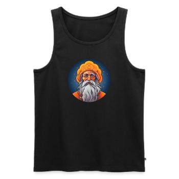 Guru Spiritual Indian Buddhism - Men's Premium Organic Tank Top - black - Front - AI Model Male 178 light (178cm)
