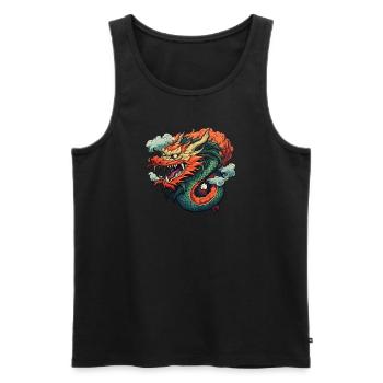 Chinesischer Drache - Männer Premium Bio Tank Top - Schwarz - Vorne - AI Model Male 178 light (178cm)