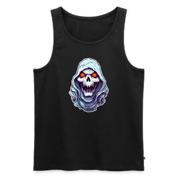 Skull Ghost Halloween - Men's Premium Organic Tank Top - black - Front - Michal (187cm)