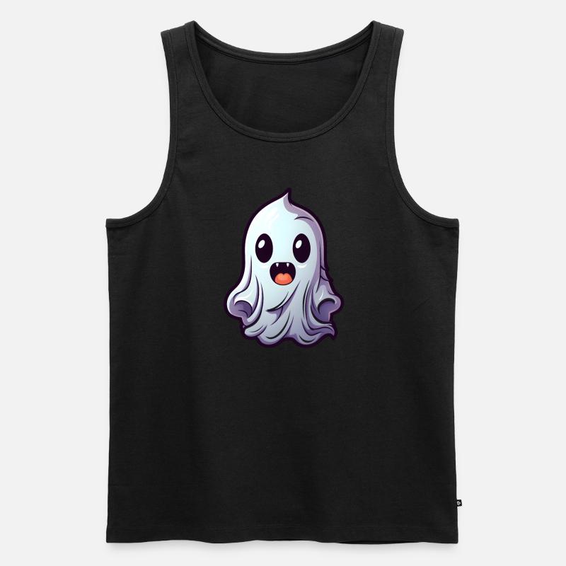 Niedlicher Geist Halloween - Männer Premium Bio Tank Top - Schwarz