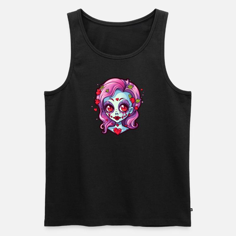 Zombie Kawaii Mädchen Halloween - Männer Premium Bio Tank Top - Schwarz