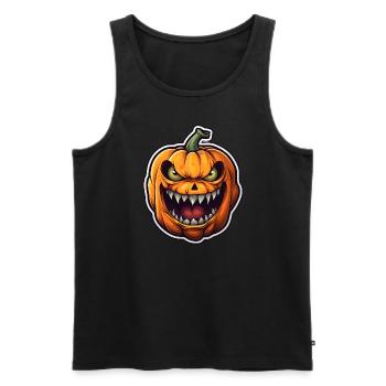Pumpkin - Men's Premium Organic Tank Top - black - Front - Michal (187cm)
