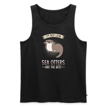 La loutre de mer dit un cadeau de loutre drôle - Débardeur bio Premium Homme - noir - Devant - Michal (187cm)