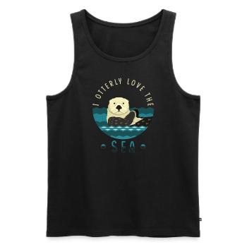La loutre de mer dit un cadeau de loutre drôle - Débardeur bio Premium Homme - noir - Devant - Michal (187cm)