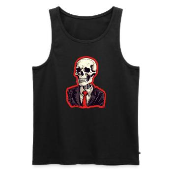 Costume d’Halloween squelette - Débardeur bio Premium Homme - noir - Devant - Michal (187cm)